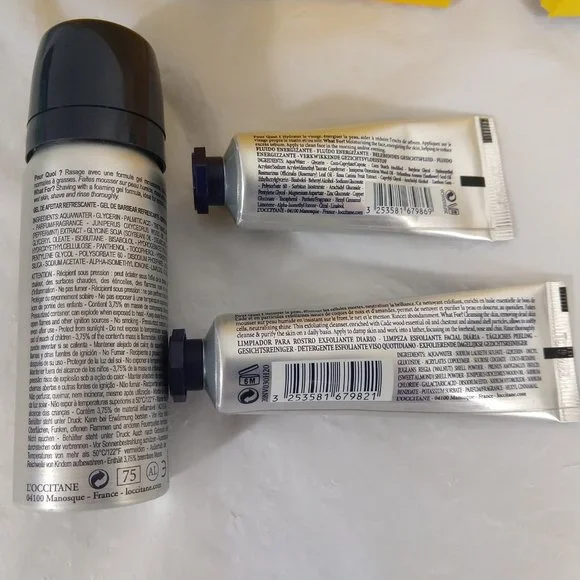 L'occitane Homme Men's CADE After Shave Balm Shaving Gel ...x 3 Set New